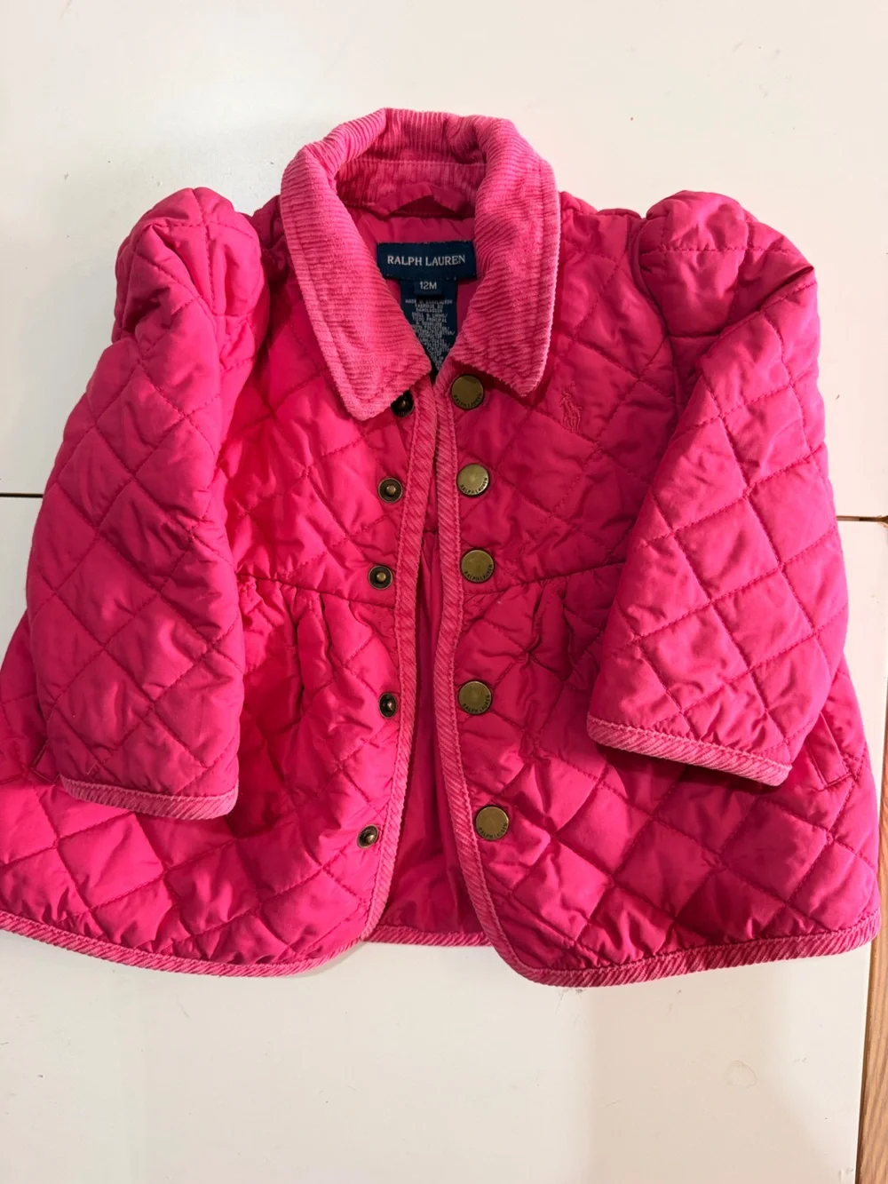 Ralph Lauren Girls' Bright Pink Quilted Puffer Jacket